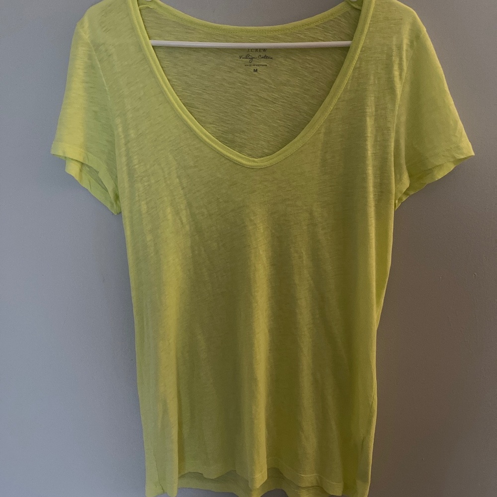 J. Crew Neon Yellow Tee Medium